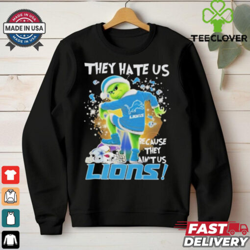 Official Detroit Lions Grinch They Hate Us Because They Ain’t Us T Shirt