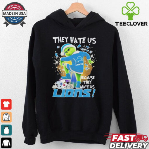 Official Detroit Lions Grinch They Hate Us Because They Ain’t Us T Shirt