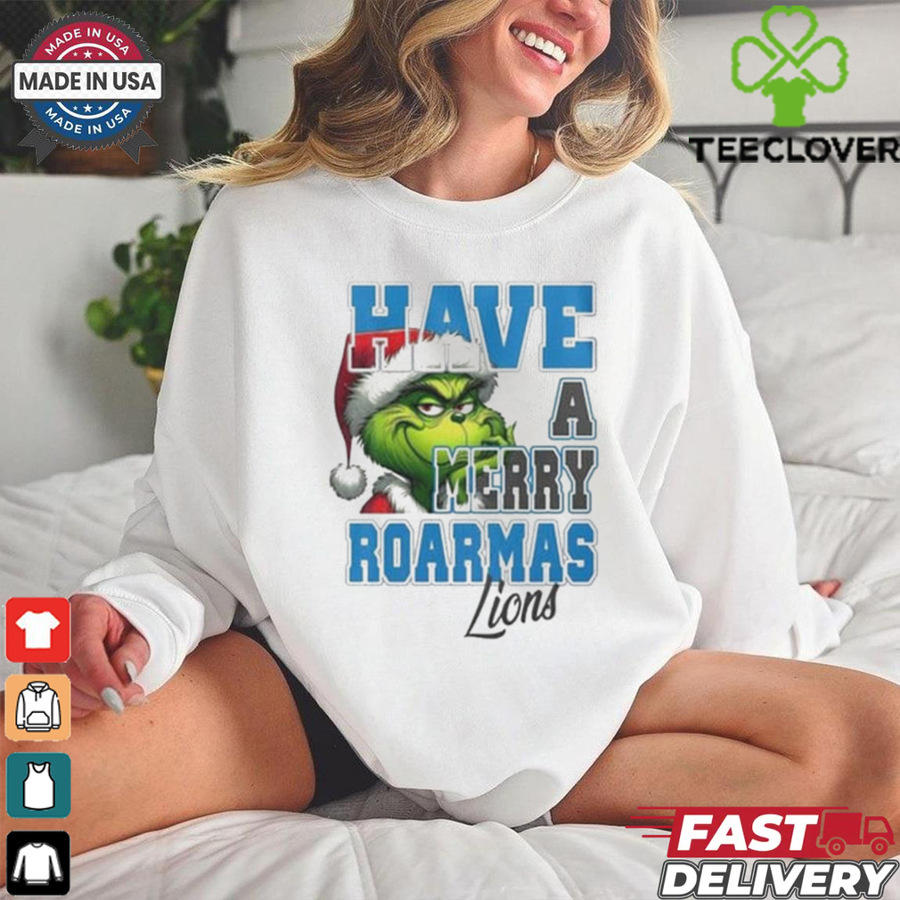 Official Detroit Lions Have A Merry Roarmas Lions Grinch Christmas Shirt Official Detroit Lions Have A Merry Roarmas Lions Grinch Christmas Shirt