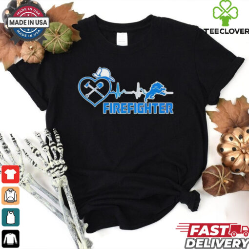 Official Detroit Lions Heartbeat Firefighter shirt