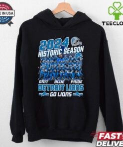 Official Detroit Lions Historic Season Go Lions With Grit Blue Pride 2024 T shirts