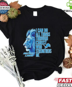 Official Detroit Lions I Can Do All Things Through Christ Who Strengthens Me Mascot T shirts