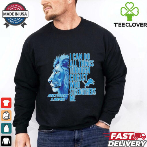 Official Detroit Lions I Can Do All Things Through Christ Who Strengthens Me Mascot T shirts