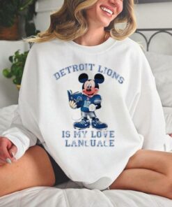 Official Detroit Lions Is My Love Language Mickey Reads Book shirt