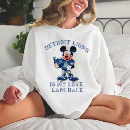 Official Detroit Lions Is My Love Language Mickey Reads Book shirt