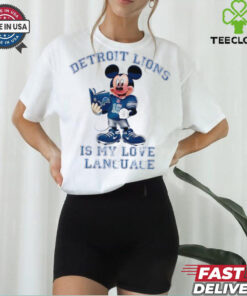 Official Detroit Lions Is My Love Language Mickey Reads Book shirt