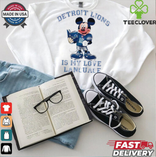 Official Detroit Lions Is My Love Language Mickey Reads Book shirt