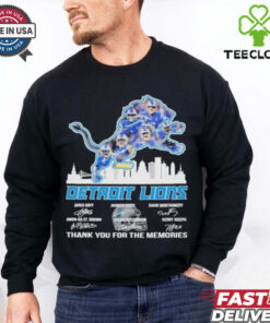Official Detroit Lions Logo Players Name Thank You For The Memories Signatures Shirt