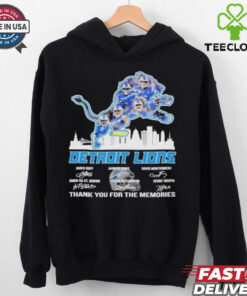 Official Detroit Lions Logo Players Name Thank You For The Memories Signatures Shirt