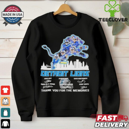 Official Detroit Lions Logo Players Name Thank You For The Memories Signatures Shirt