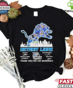 Official Detroit Lions Logo Players Name Thank You For The Memories Signatures Shirt