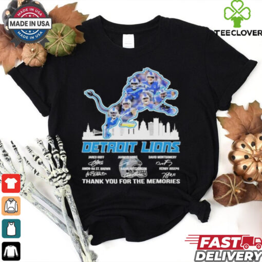 Official Detroit Lions Logo Players Name Thank You For The Memories Signatures Shirt
