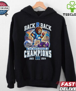 Official Detroit Lions NFC North Division Champions Back 2 Back 2023 2024 Mascot Shirt
