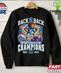 Official Detroit Lions NFC North Division Champions Back 2 Back 2023 2024 Mascot Shirt