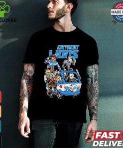 Official Detroit Lions NFL Horror Characters Movie Hippie Halloween Shirt