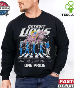 Official Detroit Lions One Pride Cherry Blossoms Bloom Walking Signatures 2025 Shirt