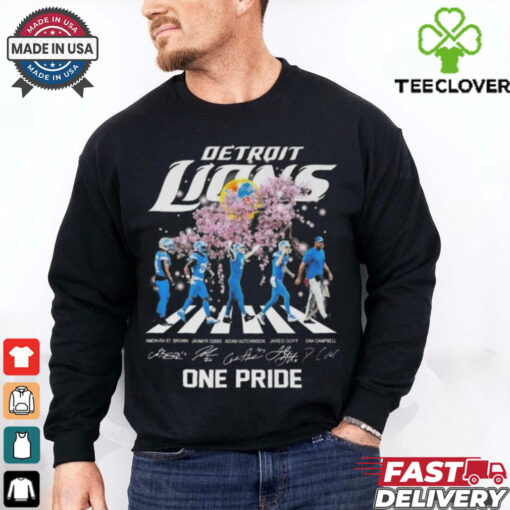 Official Detroit Lions One Pride Cherry Blossoms Bloom Walking Signatures 2025 Shirt