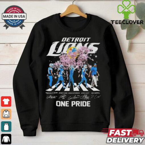 Official Detroit Lions One Pride Cherry Blossoms Bloom Walking Signatures 2025 Shirt
