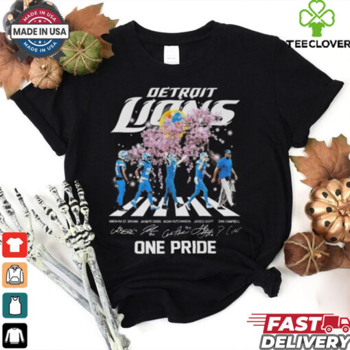 Official Detroit Lions One Pride Cherry Blossoms Bloom Walking Signatures 2025 Shirt