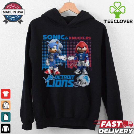 Official Detroit Lions Sonic And Knuckles The Champions NFC 2024 T Shirt