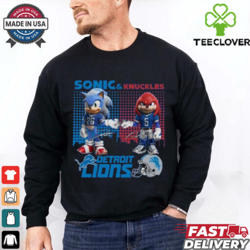 Official Detroit Lions Sonic And Knuckles The Champions NFC 2024 T Shirt