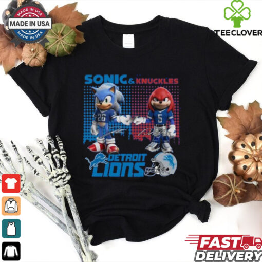 Official Detroit Lions Sonic And Knuckles The Champions NFC 2024 T Shirt