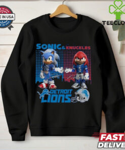 Official Detroit Lions Sonic And Knuckles The Champions NFC 2024 T Shirt