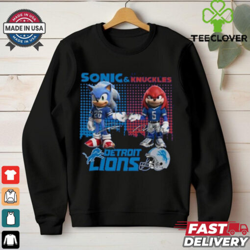 Official Detroit Lions Sonic And Knuckles The Champions NFC 2024 T Shirt