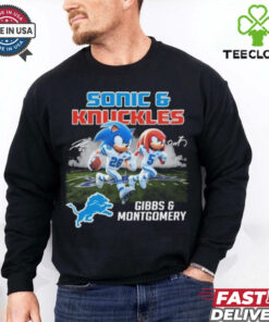 Official Detroit Lions Sonic Jahmyr Gibbs and Knuckles David Montgomery Shirt