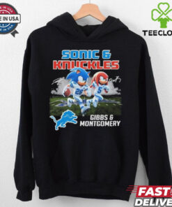 Official Detroit Lions Sonic Jahmyr Gibbs and Knuckles David Montgomery Shirt