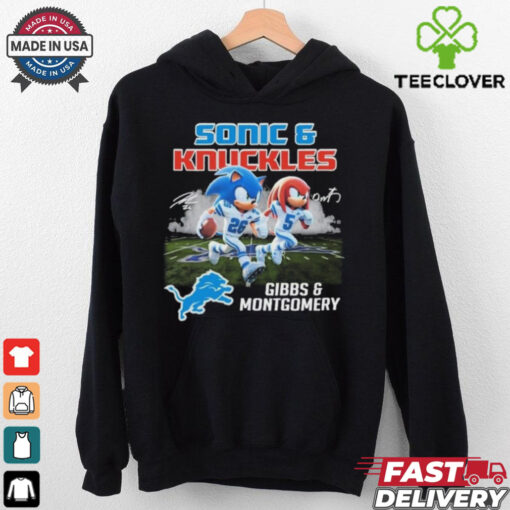 Official Detroit Lions Sonic Jahmyr Gibbs and Knuckles David Montgomery Shirt