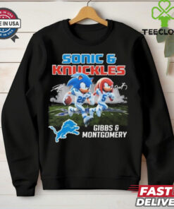 Official Detroit Lions Sonic Jahmyr Gibbs and Knuckles David Montgomery Shirt