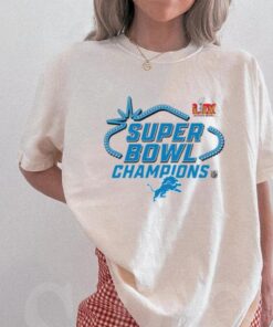Official Detroit Lions Super Bowl LIX Champions Locker Room Logo Tee