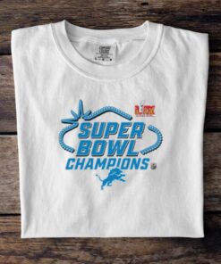 Official Detroit Lions Super Bowl LIX Champions Locker Room Logo Tee