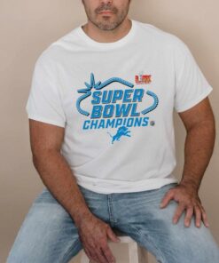 Official Detroit Lions Super Bowl LIX Champions Locker Room Logo Tee