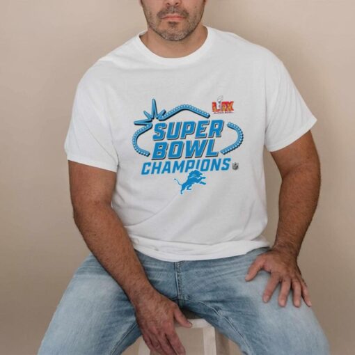 Official Detroit Lions Super Bowl LIX Champions Locker Room Logo Tee