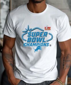 Official Detroit Lions Super Bowl LIX Champions Locker Room Logo Tee