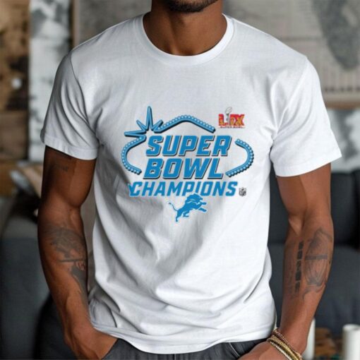 Official Detroit Lions Super Bowl LIX Champions Locker Room Logo Tee