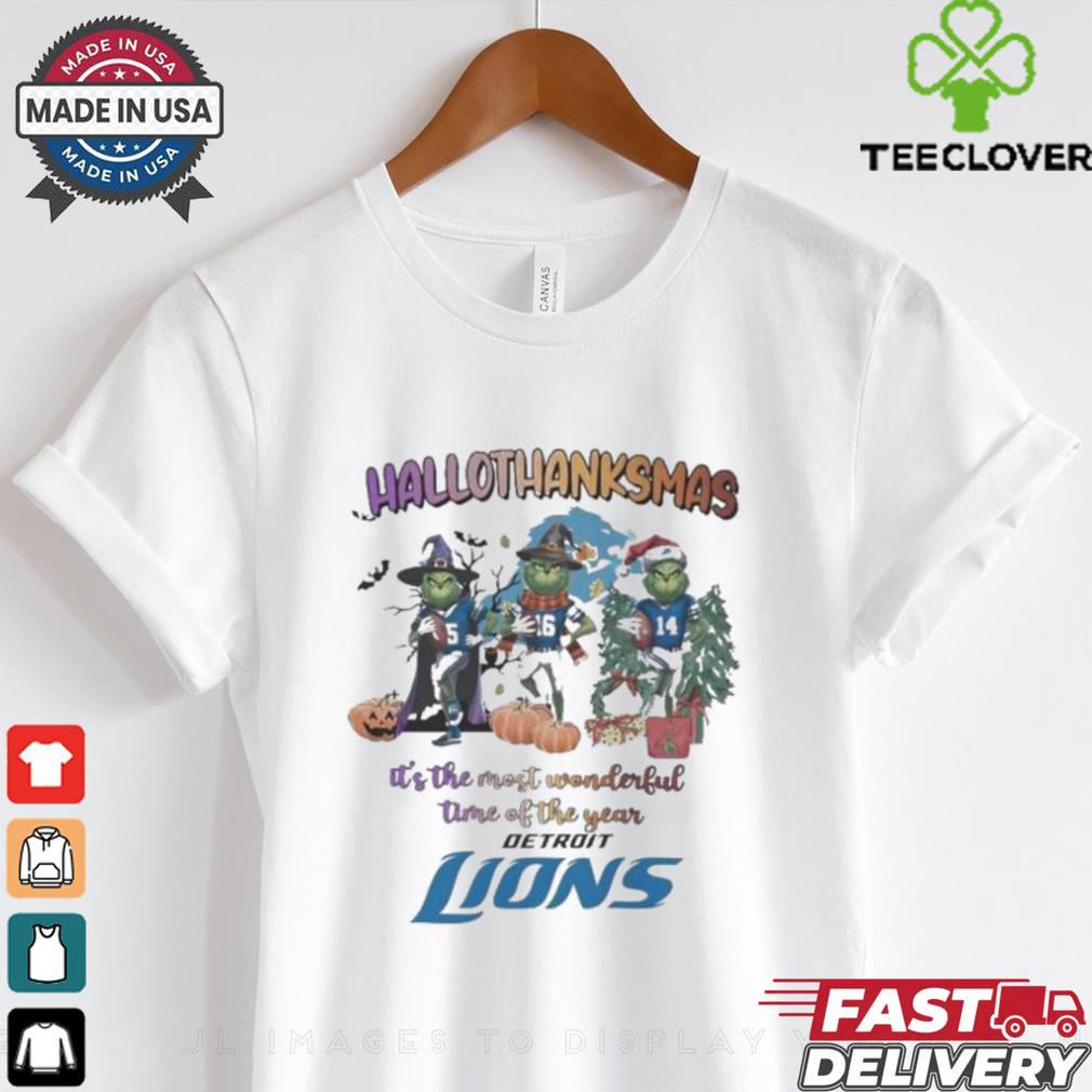 Official Detroit Lions The Grinch Hallothanksmas The Most Wonderful Shirt Official Detroit Lions The Grinch Hallothanksmas The Most Wonderful Shirt