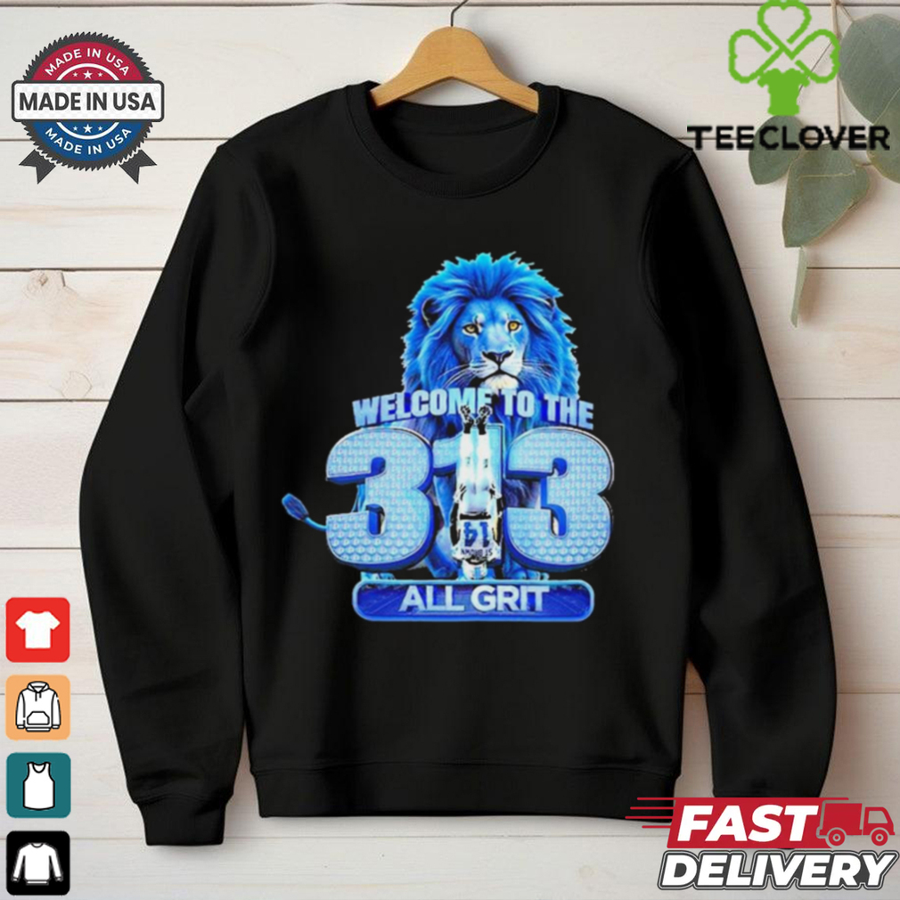 Official Detroit Lions Welcome To The 313 All Grit Amon Ra St. Brown Art t shirt Official Detroit Lions Welcome To The 313 All Grit Amon Ra St. Brown Art t shirt