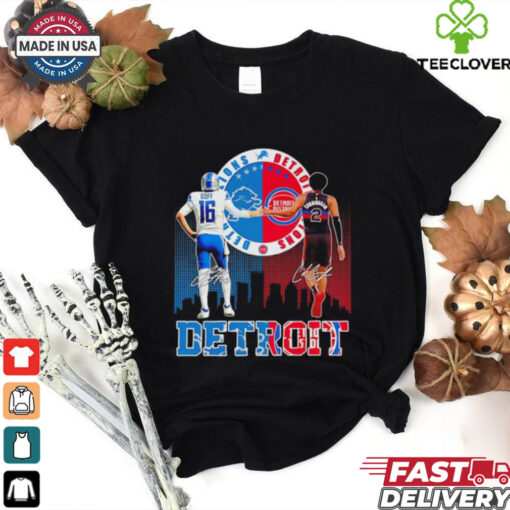 Official Detroit Lions and Pistons Jared Goff vs Cade Cunningham Signatures shirt