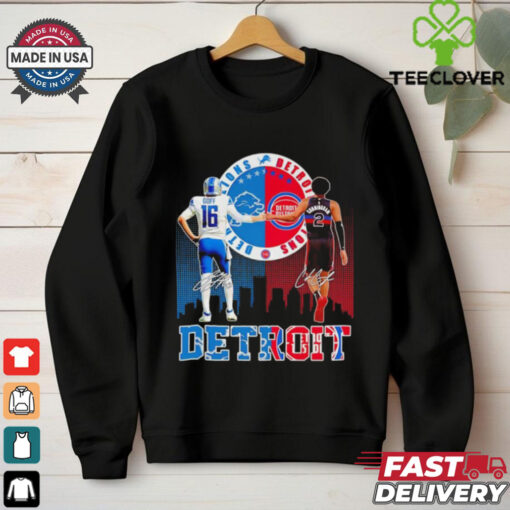 Official Detroit Lions and Pistons Jared Goff vs Cade Cunningham Signatures shirt