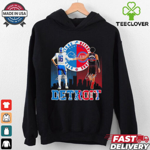 Official Detroit Lions and Pistons Jared Goff vs Cade Cunningham Signatures shirt