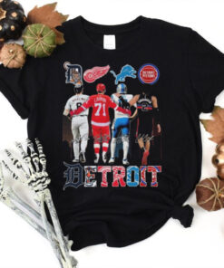 Official Detroit Sports Team Tigers x Wings x Lions x Pistons Signatures Shirt