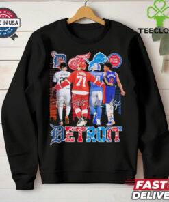 Official Detroit Sports Teams Tarik Skubal Dylan Larkin Amon Ra St. Brown and Cade Cunningham Signatures shirt
