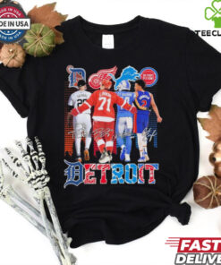 Official Detroit Sports Teams Tarik Skubal Dylan Larkin Amon Ra St. Brown and Cade Cunningham Signatures shirt