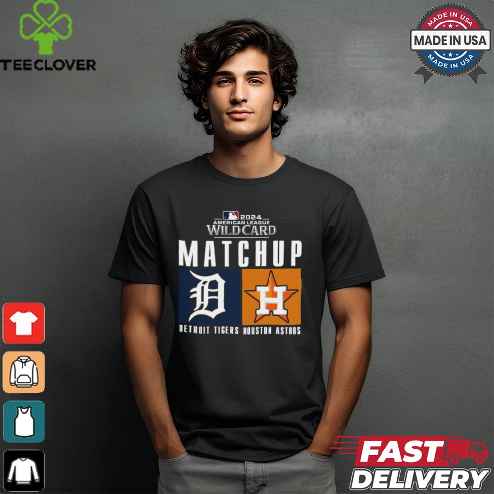 Official Detroit Tigers vs. Houston Astros 2024 MLB AL Wild Card Matchup T Shirt Official Detroit Tigers vs. Houston Astros 2024 MLB AL Wild Card Matchup T Shirt