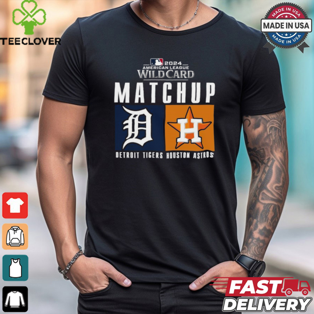 Official Detroit Tigers vs. Houston Astros 2024 MLB AL Wild Card Matchup T Shirt Official Detroit Tigers vs. Houston Astros 2024 MLB AL Wild Card Matchup T Shirt