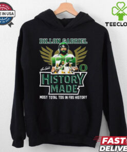 Official Dillon Gabriel x Oregon Ducks History Made Most Total TDS In FBS History Signature t shirt 2 Official Dillon Gabriel x Oregon Ducks History Made Most Total TDS In FBS History Signature t shirt