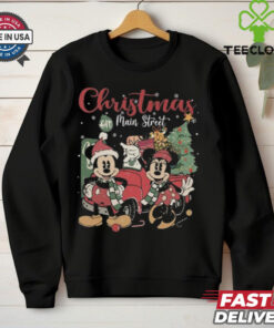Official Disney Mickey And Mickey Minnie Christmas On Main Street Shirt
